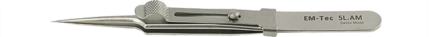 50-001350.jpg EM-Tec 5L.AM high precision locking tweezers, style 5, extra fine straight tips, anti-magnetic stainless steel