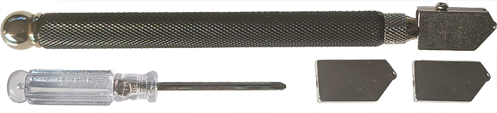standard glass cutter set with 3 cutting heads 