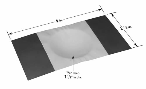 Alumina coated evaporation boat S9F with Ø38x6.3mm dimple, 102mm L x 51mm W